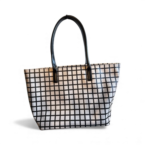 Kate Spade Black and White Checkered Tote Bag - Picture 2 of 8